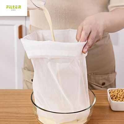 Durable Liquid Filter Bag with drawstring closure suitable for filtering milk juice soymilk and other liquid applications