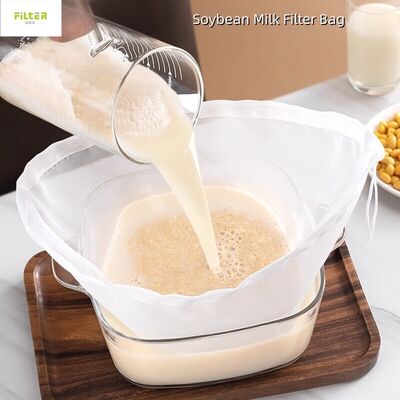 Płynny Filtr Bag Food Grade Nylon Mesh Strainer z zamknięciem ciągnikiem Wielokrotnie używalne Fine Mesh do filtracji soków warzyw i owoców