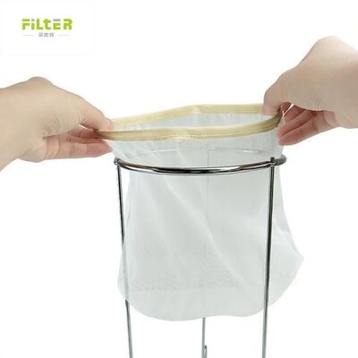 Puszka filtrująca ciecz Trwała siatka nylonowa Materiał klasy spożywczej Design wielokrotnego użytku Fine Mesh Straining Multiple Micron Options Drawstring Closure
