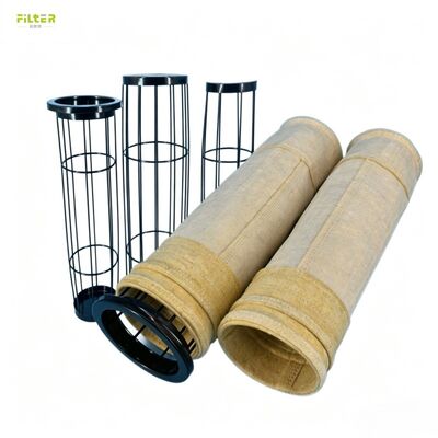 Odporny na ciepło poliester Aramid PPS P84 PTFE worek filtrujący do pulsowego odrzutowego zbiornika pyłu